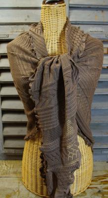 Dreiecktuch Vanessa Kakao, Invero, Baumwolle unifarben